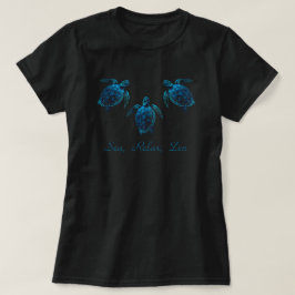 zeeen schildpad, blauw digitaal tekening T-shirt