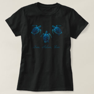 zeeen schildpad, blauw digitaal tekening T-shirt