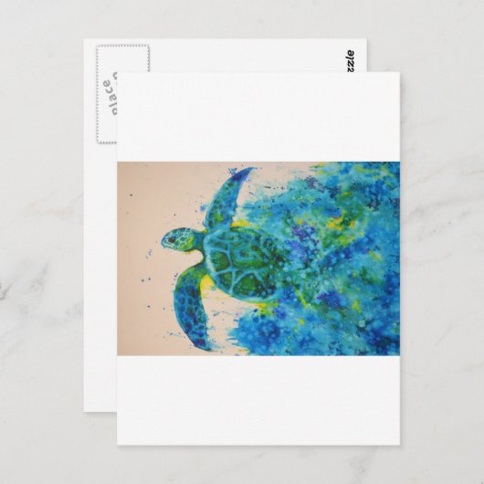 zeeen schildpad briefkaart (Voorkant / Achterkant)