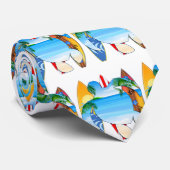 Zeeen schildpad en surfplanken stropdas (Opgerold)