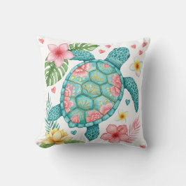 Zeeen schildpad en tropische bloemen kussen