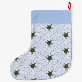 Zeeen schildpad en zwenkwielen grote kerstsok (Achterkant)