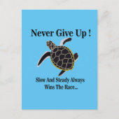 Zeeen schildpad geeft nooit op briefkaart (Voorkant)