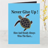 Zeeen schildpad geeft Wenskaart nooit op Kaart (Gele Bloem)