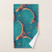 Zeeen schildpad geometrisch kleurrijk gepersonalis bad handdoek (Handdoek)