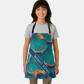 Zeeen schildpad geometrisch kleurrijk gepersonalis schort (Insitu)