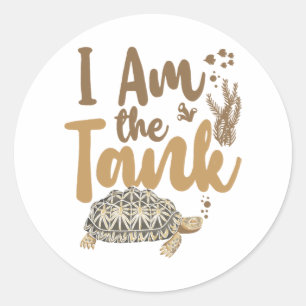 Zeeen schildpad Ik ben de tank Ronde Sticker