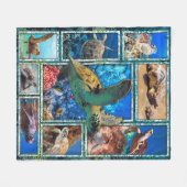 Zeeen schildpad in de oceaan 3d quiltdeken fleece deken (Voorkant (Horizontaal))