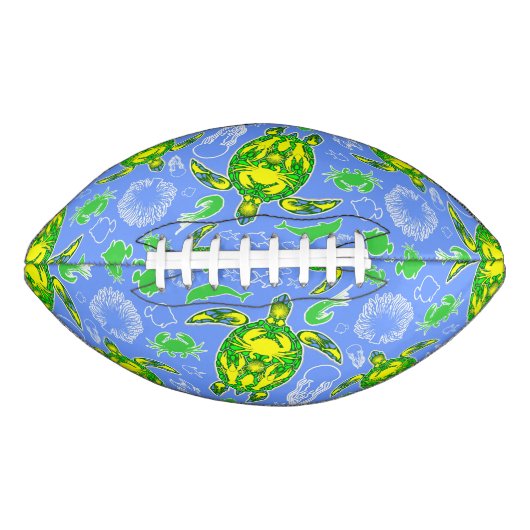 Zeeen schildpad koraal rif Marine Life Symbool American Football (Voorkant)
