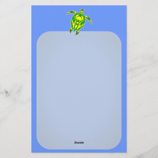 Zeeen schildpad koraal rif Marine Life Symbool Briefpapier (Achterkant)