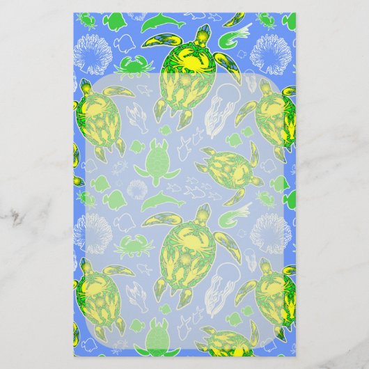 Zeeen schildpad koraal rif Marine Life Symbool Briefpapier (Voorkant)