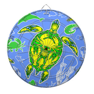 Zeeen schildpad koraal rif Marine Life Symbool Dartbord