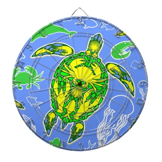 Zeeen schildpad koraal rif Marine Life Symbool Dartbord (Voorkant)