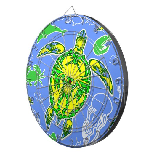 Zeeen schildpad koraal rif Marine Life Symbool Dartbord (Voorkant Rechts)