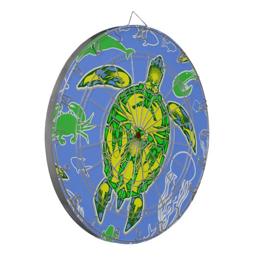 Zeeen schildpad koraal rif Marine Life Symbool Dartbord (Voorkant Links)
