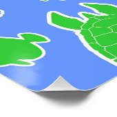 Zeeen schildpad koraal rif Marine Life Symbool Perfect Poster (Hoek)