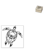 Zeeen schildpad koraal rif Marine Life Symbool Rubberstempel (Gestempeld)