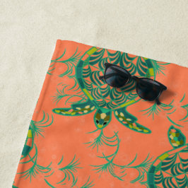 Zeeen schildpad koraal roze strandlaken