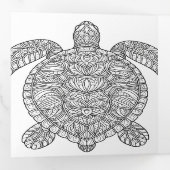 Zeeen schildpad krijgen goed kleurend Kaart (Binnenzijde eerst)