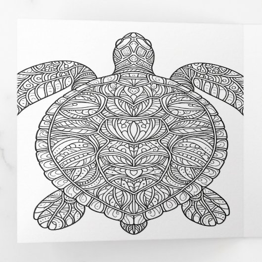 Zeeen schildpad krijgen goed kleurend Kaart (Binnenzijde eerst)