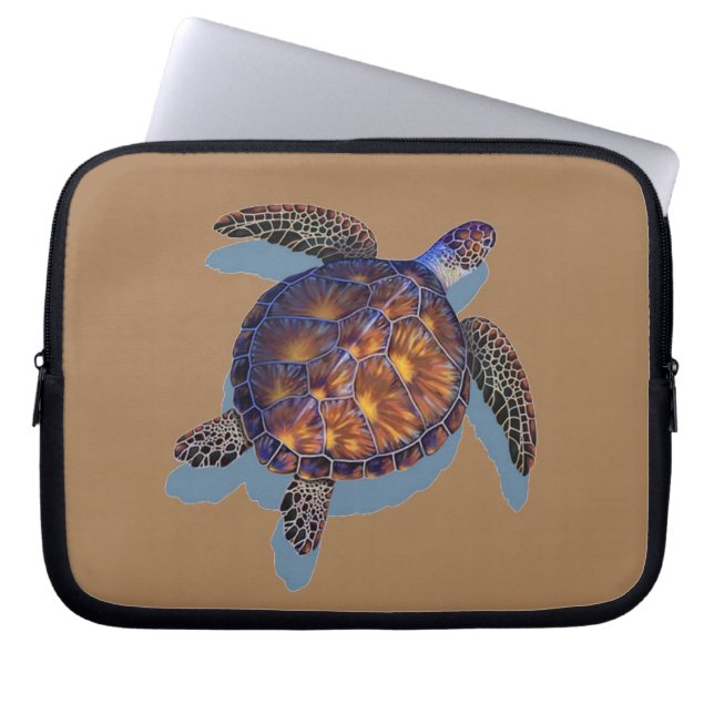Zeeen schildpad / laptophoes laptop sleeve (Voorkant)