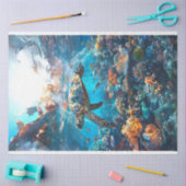 Zeeen schildpad levendig gekleurd #2 Decoupage Tissuepapier (Craft)