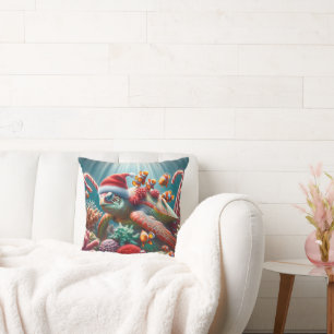 Zeeen schildpad met kersthoed kussen