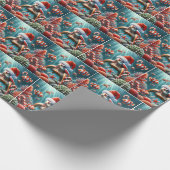 Zeeen schildpad met kerstmuts cadeaupapier (Hoek)