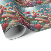 Zeeen schildpad met kerstmuts cadeaupapier (Rol Hoek)