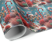 Zeeen schildpad met kerstmuts cadeaupapier (Rol Hoek)