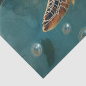 Zeeen schildpad met roze rozen decoupage tissuepapier (Detail)