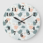 Zeeen schildpad nautisch koraalrif oceaanpatroon grote klok (Voorkant)