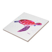 Zeeen schildpad onder de Waterverf Ocean Beach zee Tegeltje (Zijkant)