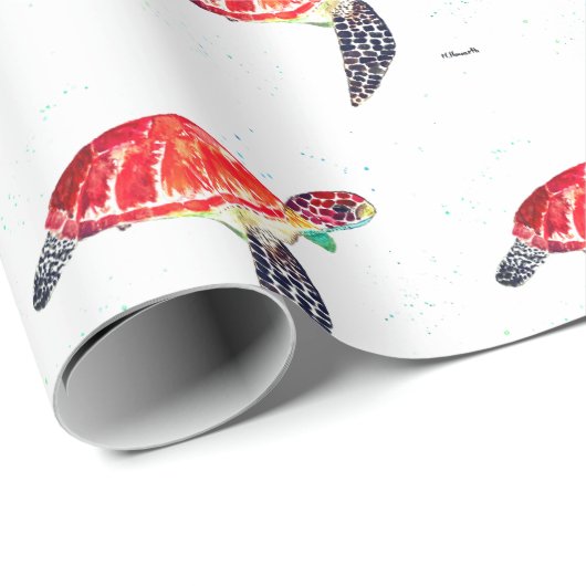 Zeeen schildpad onder de Waterverf zee Ocean Nauti Cadeaupapier (Rol Hoek)