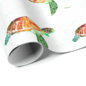 Zeeen schildpad onder de Waterverf zee Ocean Nauti Cadeaupapier (Rol Hoek)