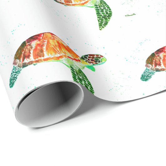 Zeeen schildpad onder de Waterverf zee Ocean Nauti Cadeaupapier (Rol Hoek)