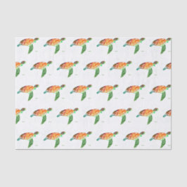 Zeeen schildpad onder de Waterverf zee Ocean Nauti Tissuepapier