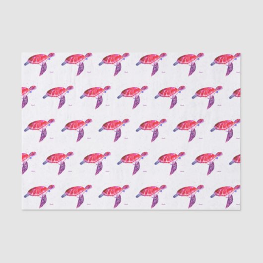 Zeeen schildpad onder de Waterverf zee Ocean Nauti Tissuepapier (Voorkant)