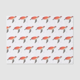 Zeeen schildpad onder de Waterverf zee Ocean Nauti Tissuepapier