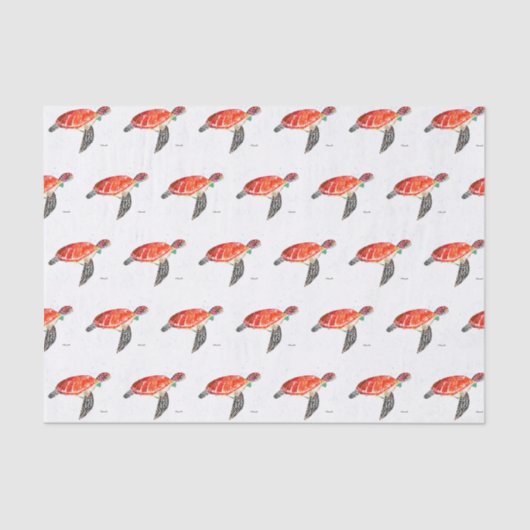 Zeeen schildpad onder de Waterverf zee Ocean Nauti Tissuepapier (Voorkant)