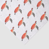 Zeeen schildpad onder de Waterverf zee Ocean Nauti Tissuepapier (Detail)