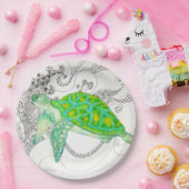 zeeen schildpad papieren bordje (Feest)