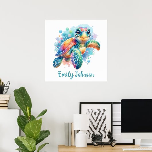  Zeeen schildpad Poster (Thuiskantoor)