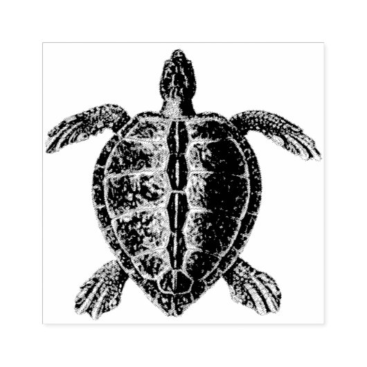 Zeeen schildpad rubberen stempel (Afrduk)