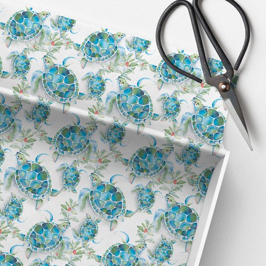 Zeeen schildpad tissuepapier tropisch strand kerst