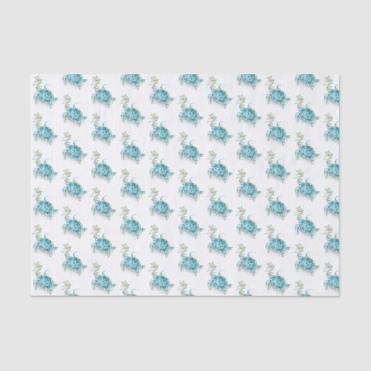 Zeeen schildpad tissuepapier tropisch strand kerst (Voorkant)