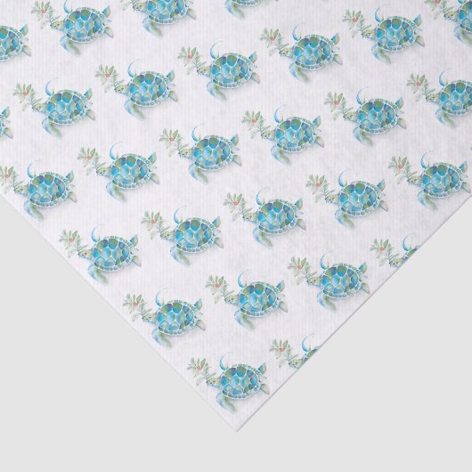 Zeeen schildpad tissuepapier tropisch strand kerst (Detail)