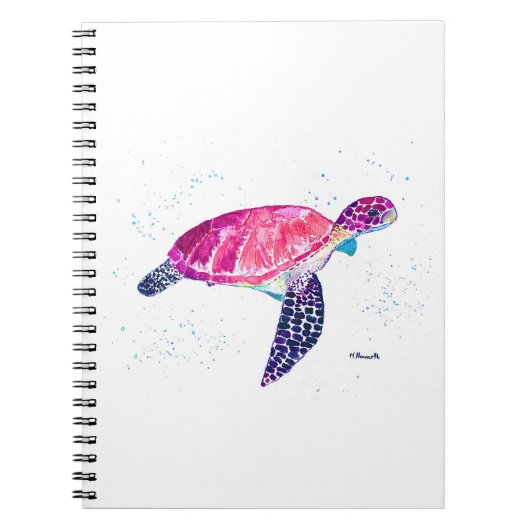 Zeeen schildpad waterverf oceaan Hawaiiaanse tropi Notitieboek (Voorkant)