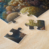 Zeeen schildpad zwemmen rond koraal legpuzzel (Zijkant)