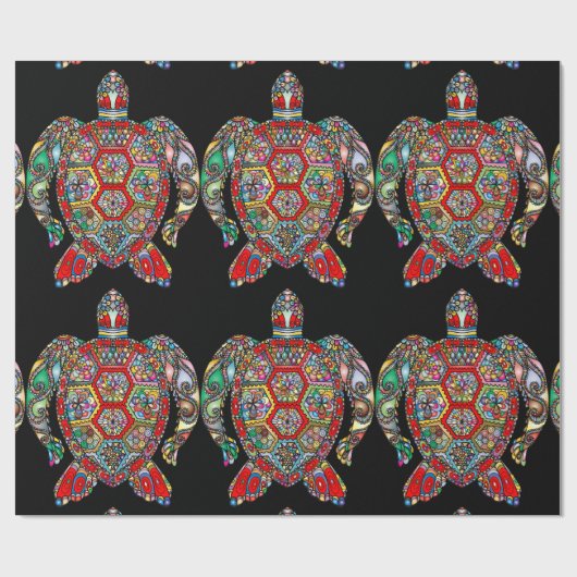 zeeen schildpaddekpapier cadeaupapier (Vlak)